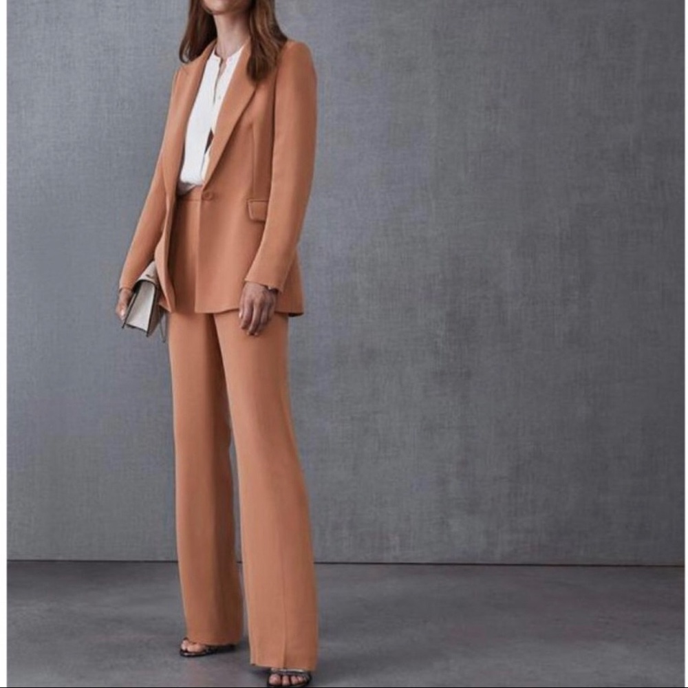 Reiss Camel Wide-Leg Trousers